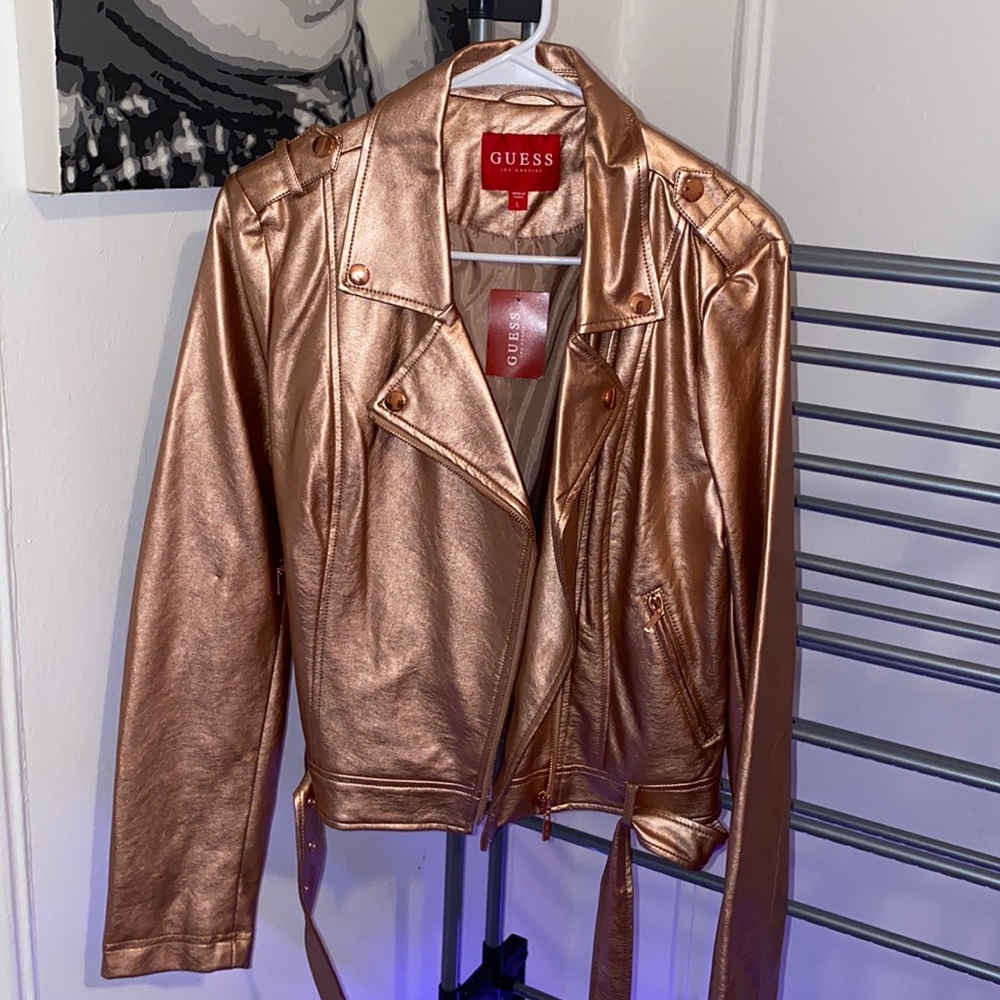 Guess metallic moto jacket